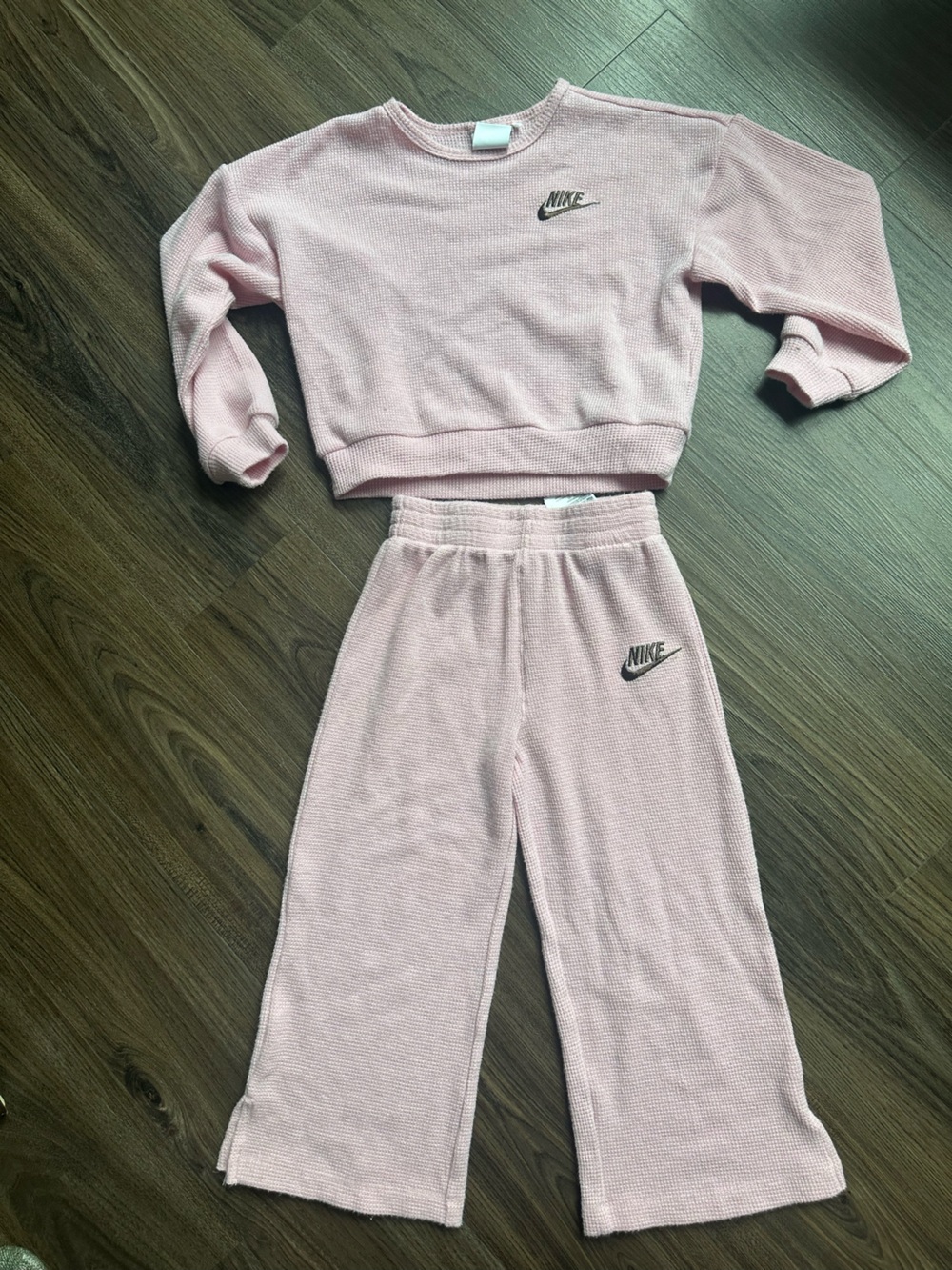 Nike Toddler 4T Light Pink Waffle-Knit Lounge Set - Never worn!
